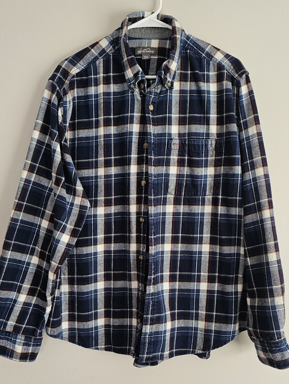 Eddie Bauer Mens Navy Flannel Shirt